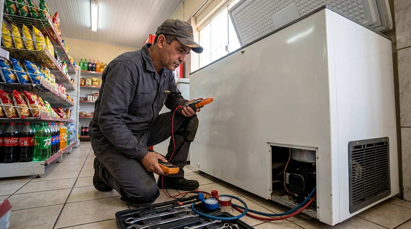 Reparo na placa eletrônica do freezer em Vila Velha‑ES